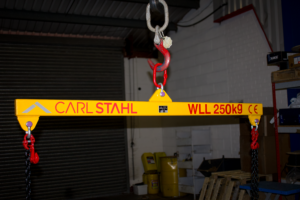 A photo showing a close up of the 250KG fixed lifting beam